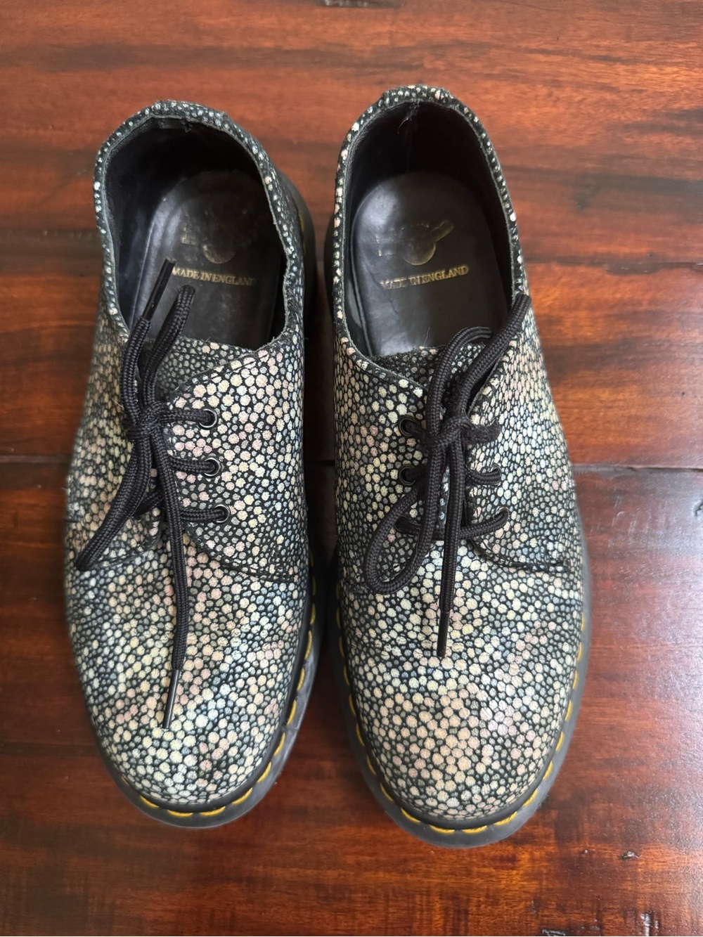DR MARTENS Women’s 1461 Oxford Stingray Polka Dot US 6 Made in England